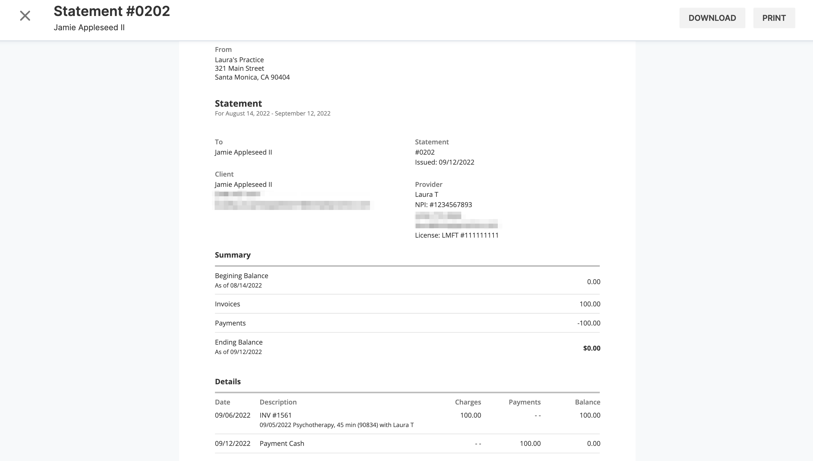 Understanding invoices, statements, and superbills